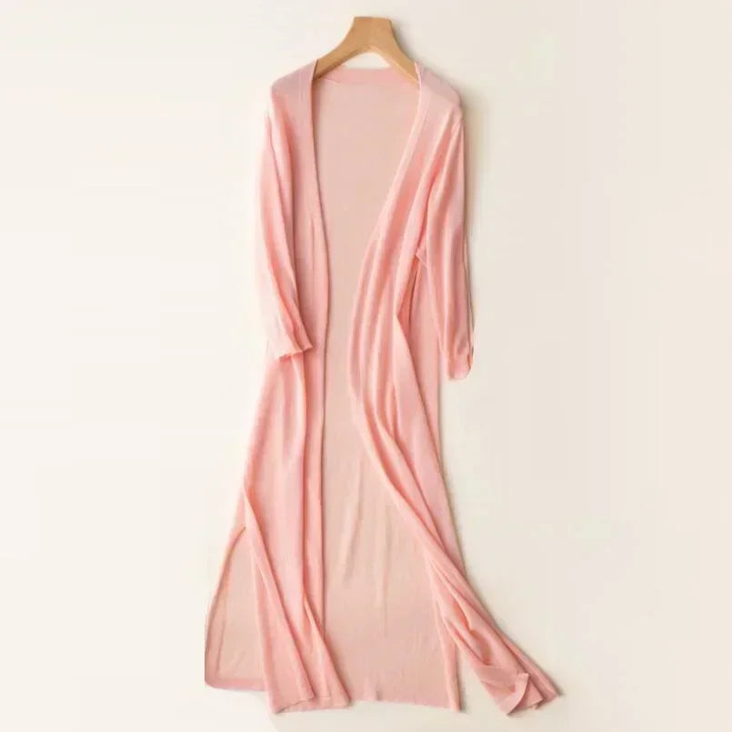 Vera | Women's Lightweight Long Open-Front Cardigan