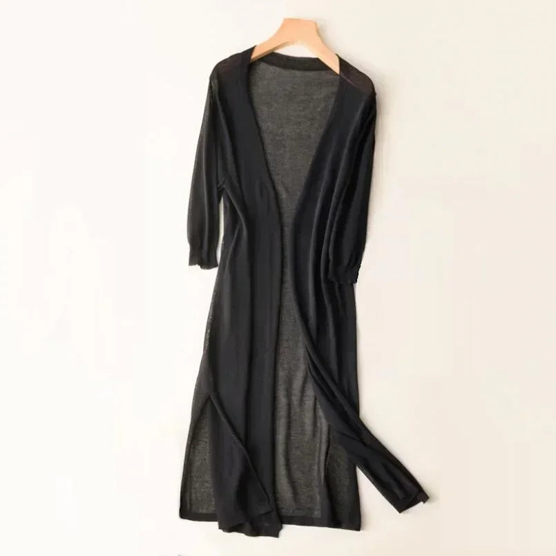 Vera | Women's Lightweight Long Open-Front Cardigan