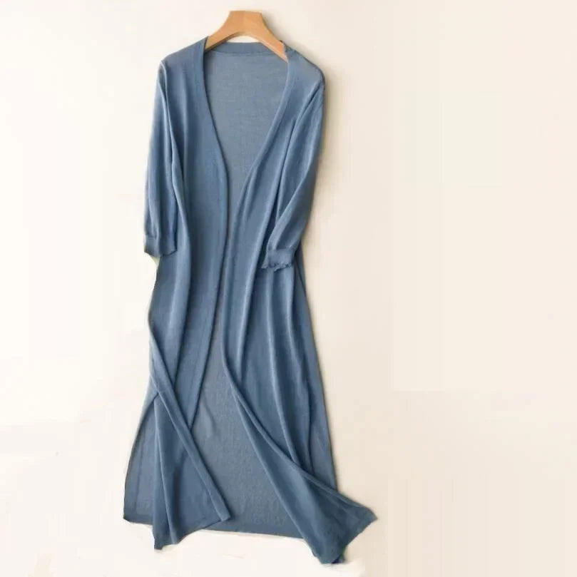 Vera | Women's Lightweight Long Open-Front Cardigan