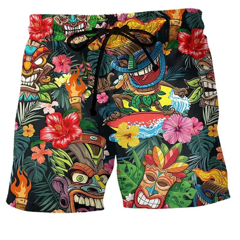 Wade | Men's 3D Print Camper Van Psychedelic Beach Shorts