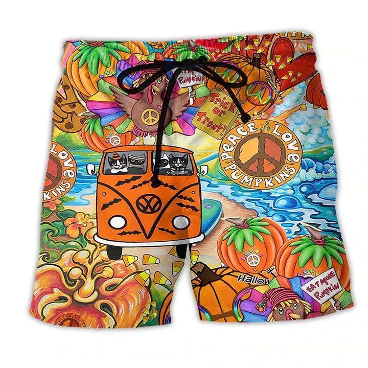 Wade | Men's 3D Print Camper Van Psychedelic Beach Shorts