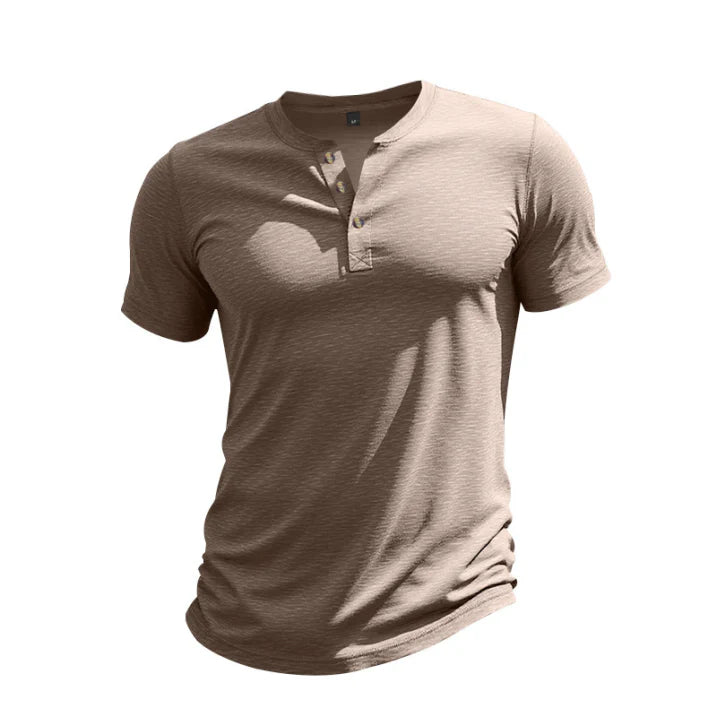 Joshua | Men's Short Sleeve Henley Shirt with Button Placket
