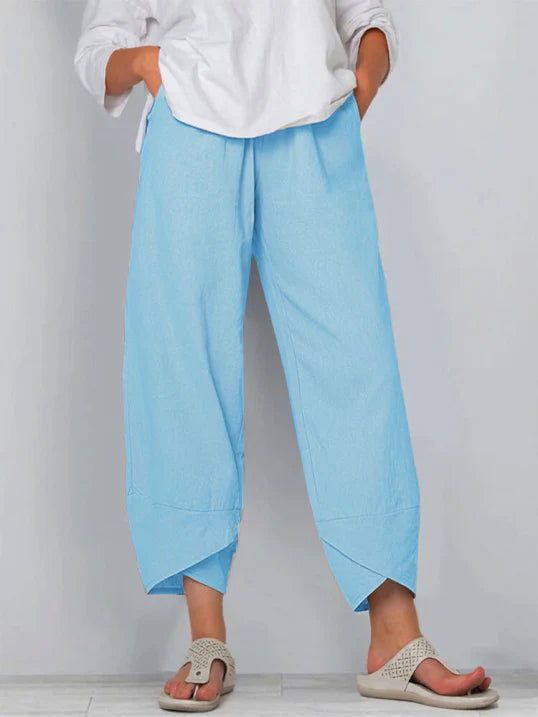 Megan | Women's High-Waist Wide Leg Tulip Hem Pants