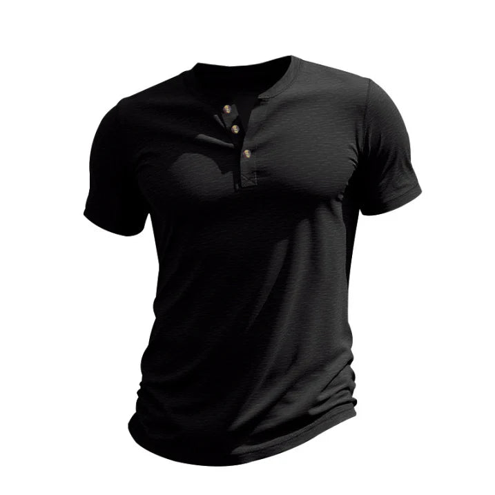Joshua | Men's Short Sleeve Henley Shirt with Button Placket