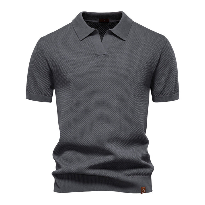 Harry | Men's Waffle Knit Johnny Collar Polo Shirt