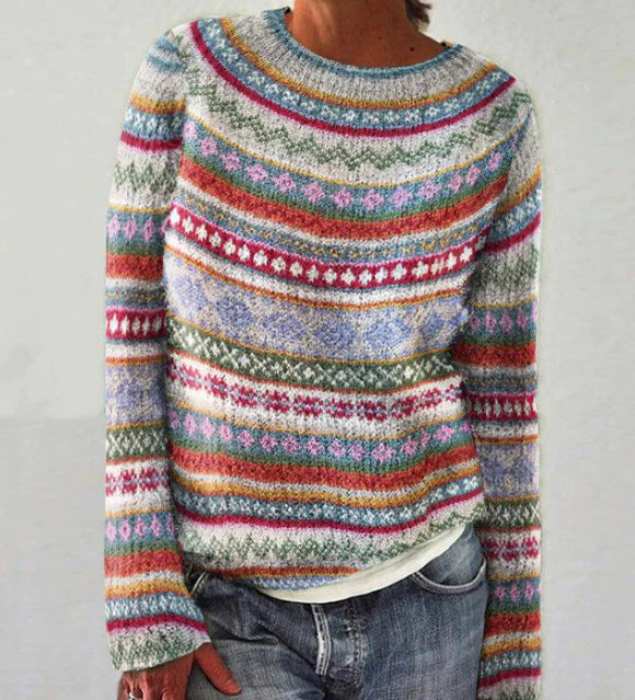 Thea | Women's Cozy Fair Isle Knit Sweater