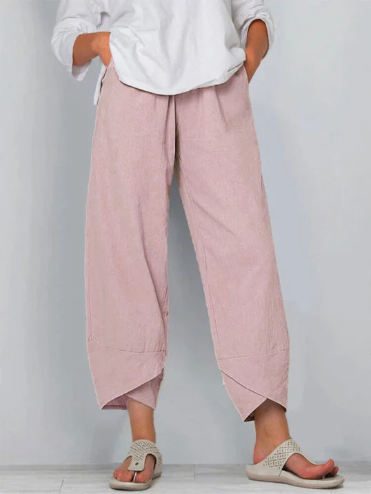 Megan | Women's High-Waist Wide Leg Tulip Hem Pants