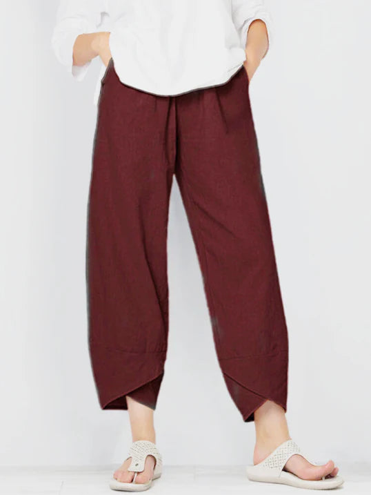 Megan | Women's High-Waist Wide Leg Tulip Hem Pants