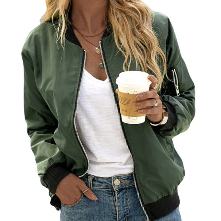 Emily | Women's Wind-Resistant Zip-Up Bomber Jacket