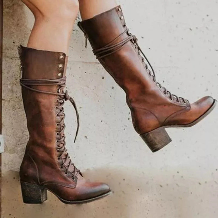 Brynn | Women's Rustic Chic Lace-Up Knee-High Boots