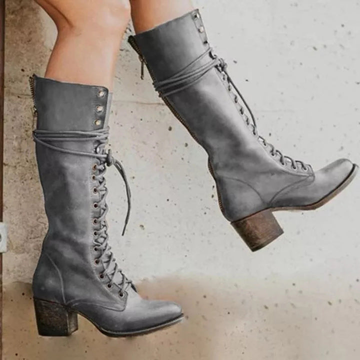 Brynn | Women's Rustic Chic Lace-Up Knee-High Boots