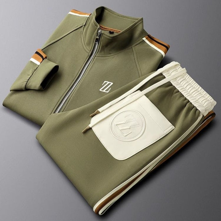 Spencer | Men's Sporty Stripe Zip Tracksuit Set