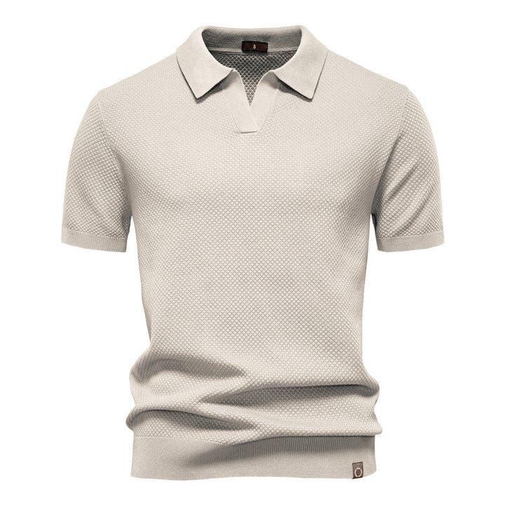 Harry | Men's Waffle Knit Johnny Collar Polo Shirt