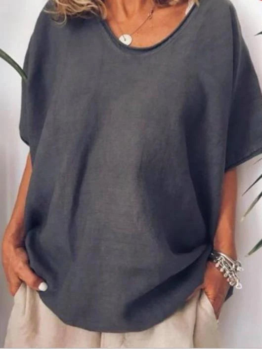 Josie | Women's Chic Oversized V-Neck Linen Top