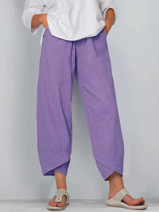 Megan | Women's High-Waist Wide Leg Tulip Hem Pants