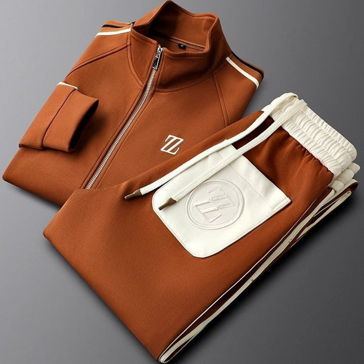 Spencer | Men's Sporty Stripe Zip Tracksuit Set
