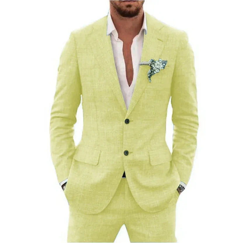 Walker | Men's Lightweight Tailored Two-Piece Linen  Suit