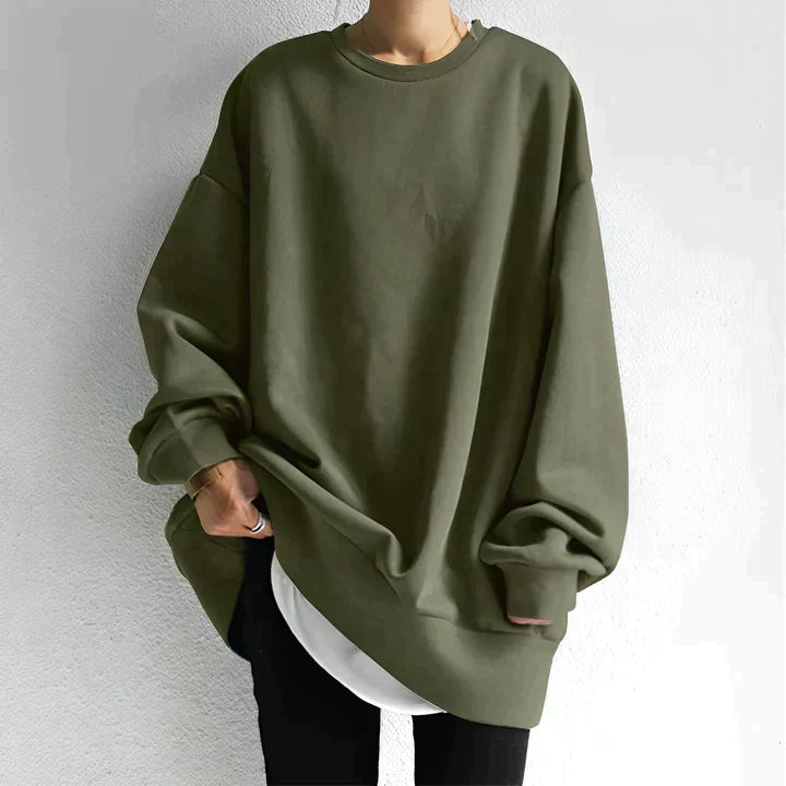 Grace | Women's Casual Oversized Cotton Crewneck Sweater