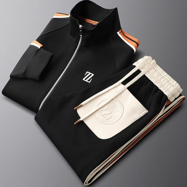 Spencer | Men's Sporty Stripe Zip Tracksuit Set