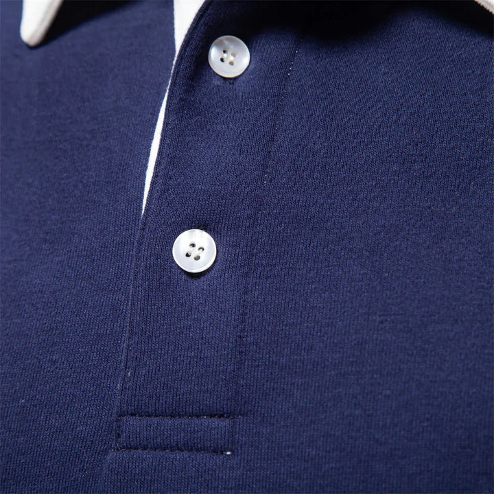 Gabriel | Men's Stylish Contrast Collar Long Sleeves Polo Shirt