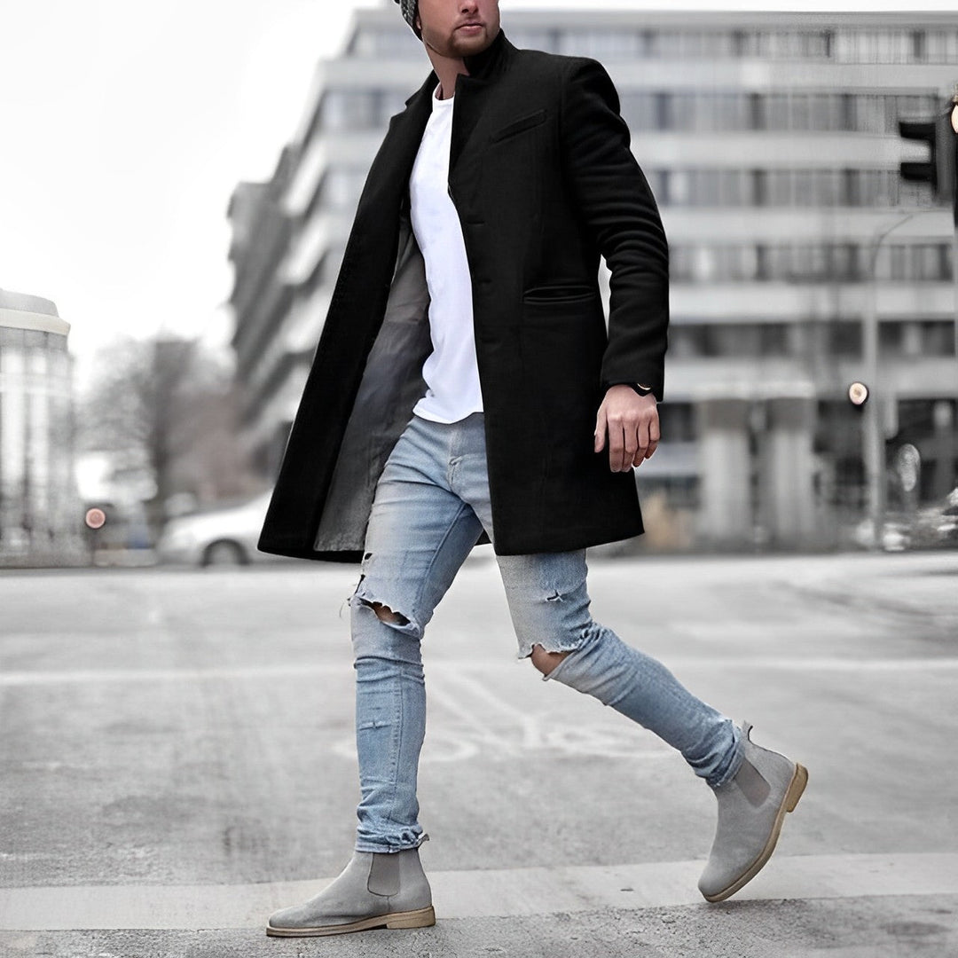 Oliver | Men's Timeless Stand-Collar Overcoat