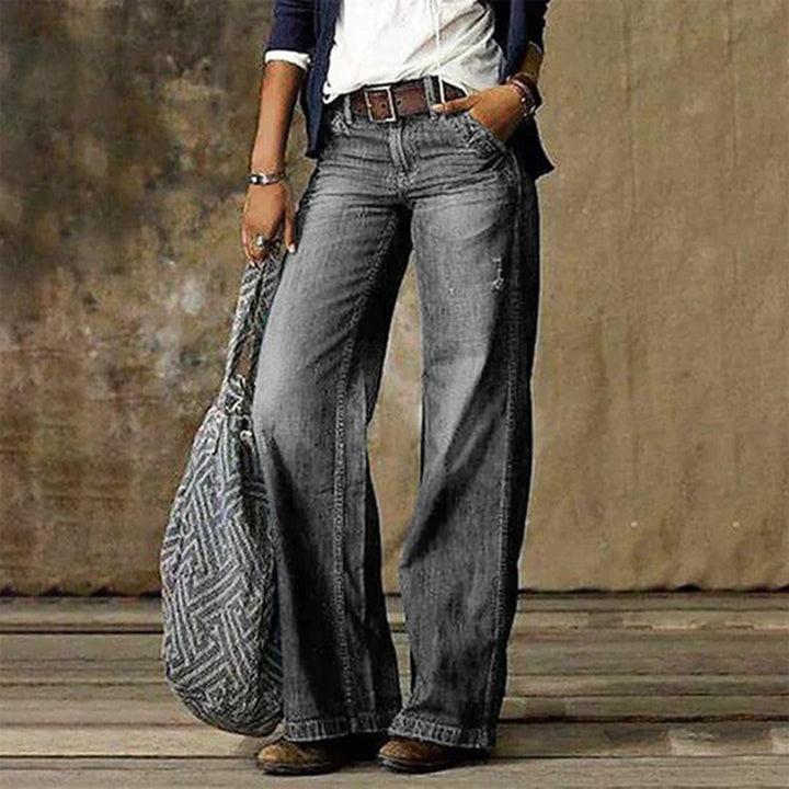 Quinn | Women's Stylish Vintage-Wash Wide-Leg Pants