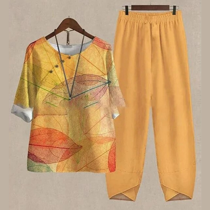 Adeline | Women's Chic Summer Button-Down & Palazzo Pant Set