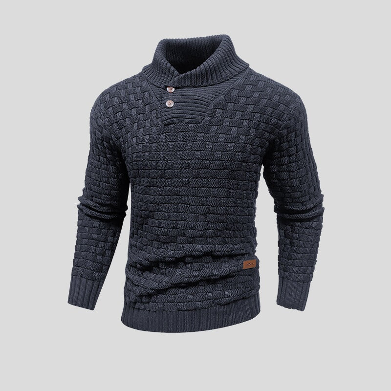 Ryan | Men's Premium Button-Neck Knit Sweater