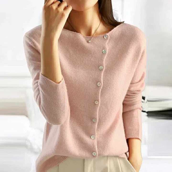 June | Women's Elegant Asymmetric Button Front Cardigan
