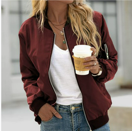 Emily | Women's Wind-Resistant Zip-Up Bomber Jacket