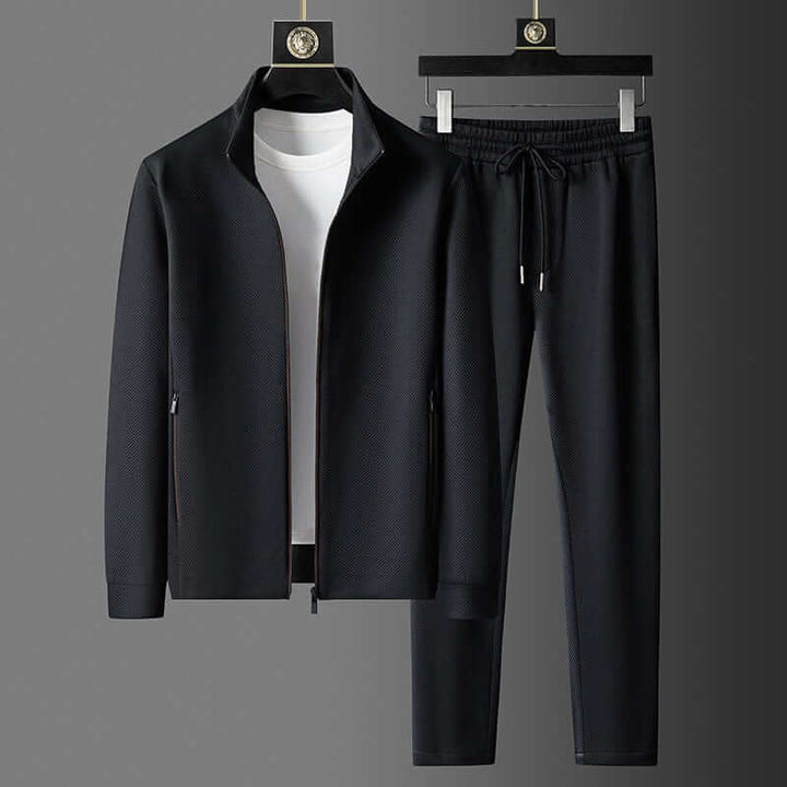 Leo | Men's Sleek Lycra Zip-Up Tracksuit Set
