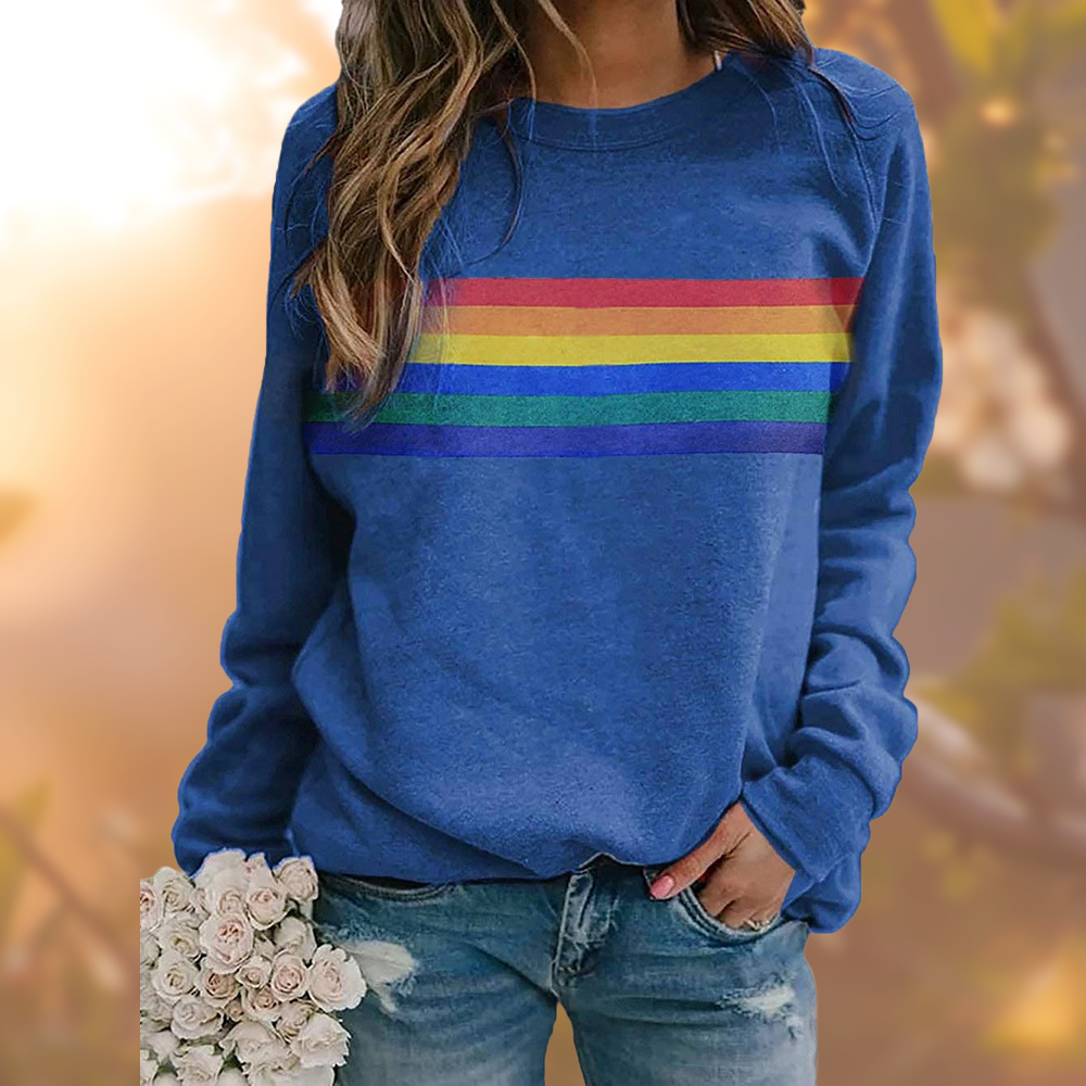 Amila | Women's Comfortable Striped Crewneck Sweater