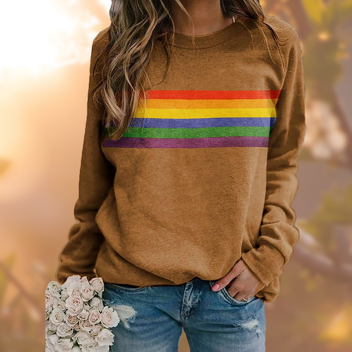 Amila | Women's Comfortable Striped Crewneck Sweater