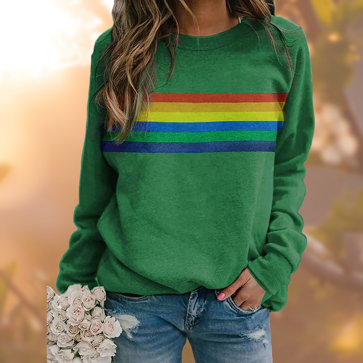Amila | Women's Comfortable Striped Crewneck Sweater