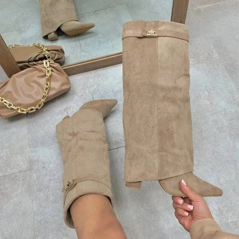 Phoebe | Women's Trendy Chunky Heel Knee-Highs Boots
