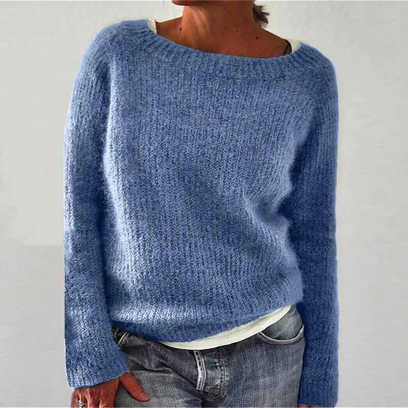 Sage | Women’s Chunky Knit Boat Neck Pullover Sweater