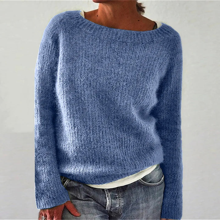 Sage | Women’s Chunky Knit Boat Neck Pullover Sweater