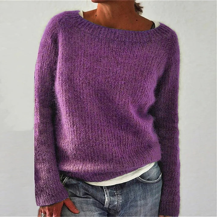 Sage | Women’s Chunky Knit Boat Neck Pullover Sweater