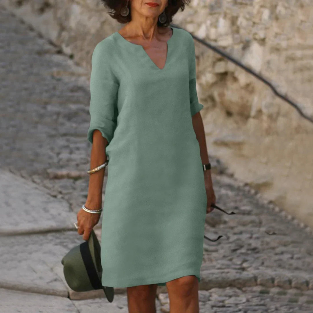 Piper | Women's Casual V-neck Half-Sleeve Shift Dress