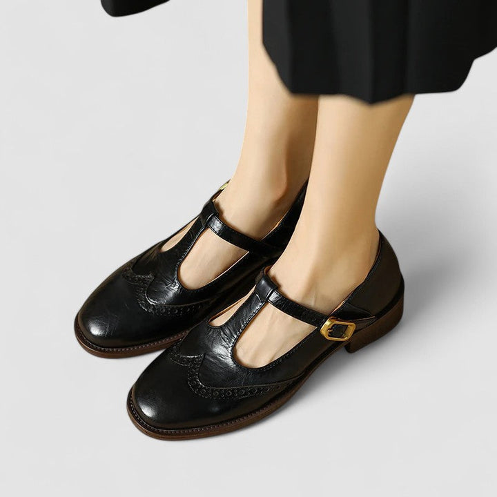 Myla | Women's Leather T-Strap Mary Jane Shoes
