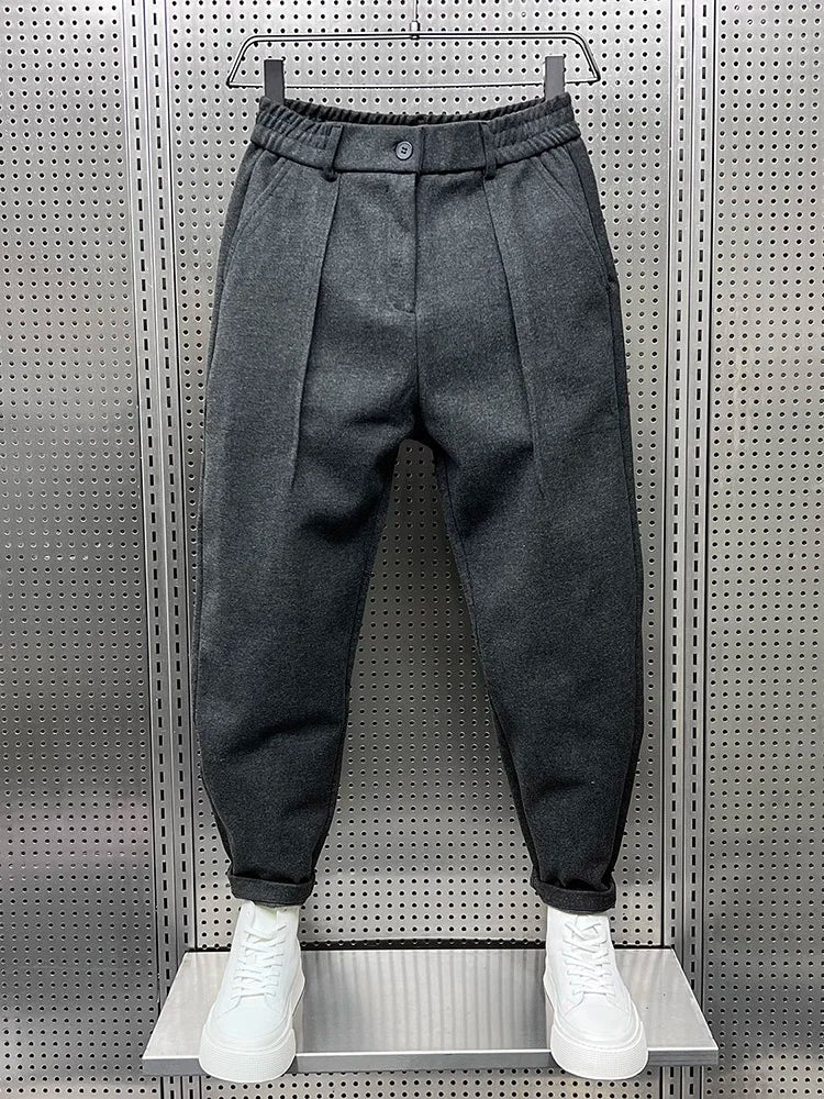 Lucas | Men's Tailored Double-Pleat Tapered Trousers