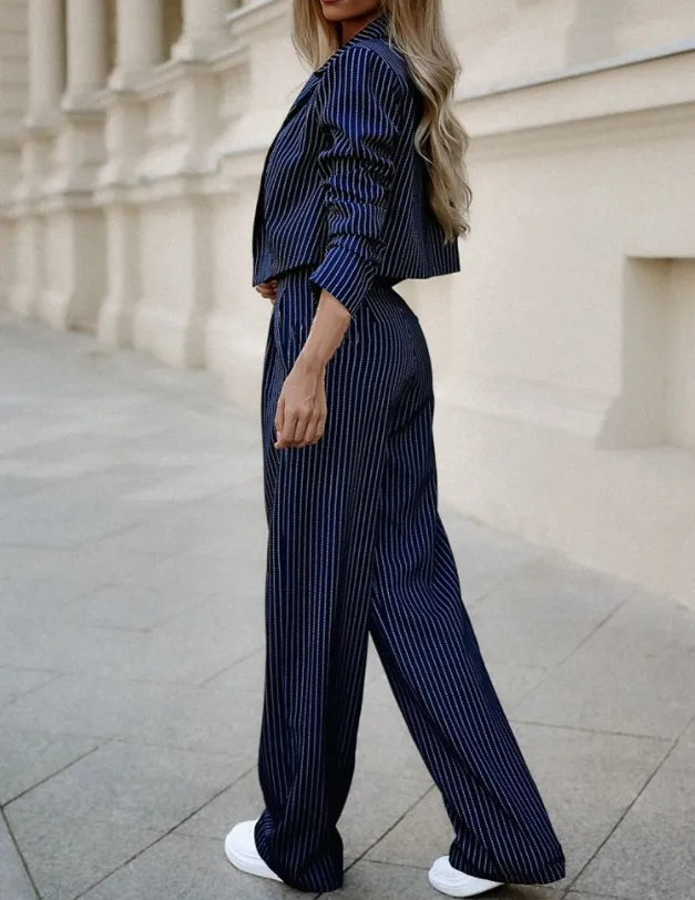 Naomi | Women's Tailored Pinstripe Pant Suit Set