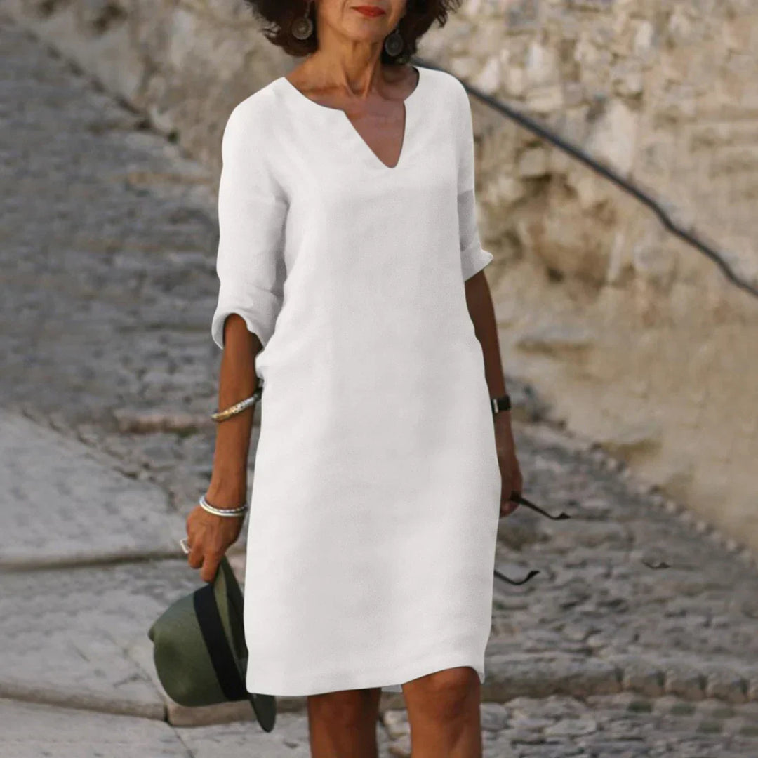 Piper | Women's Casual V-neck Half-Sleeve Shift Dress