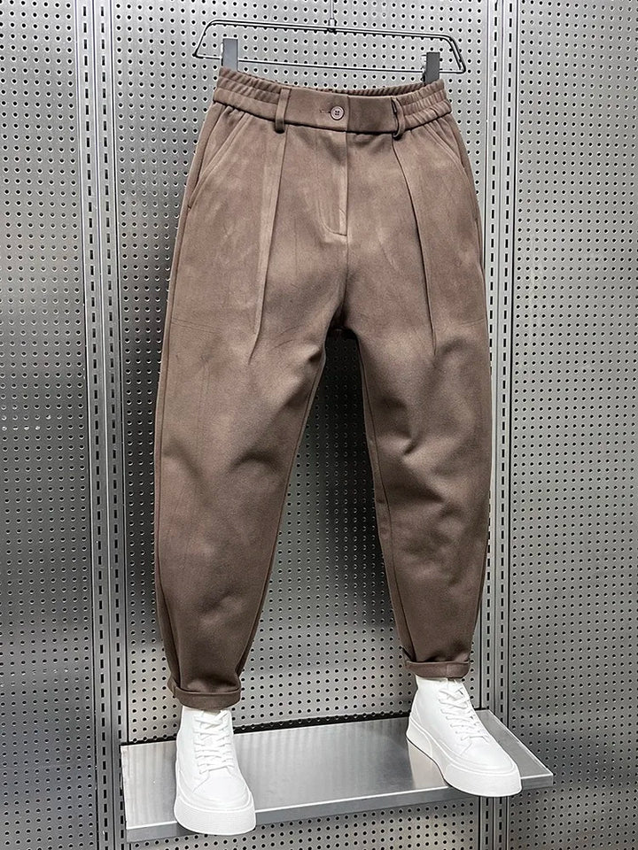 Lucas | Men's Tailored Double-Pleat Tapered Trousers