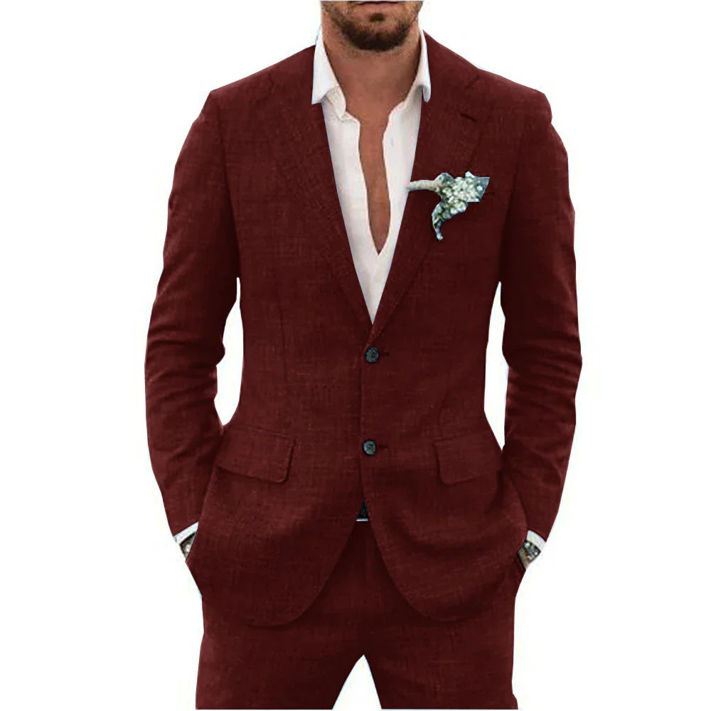 Walker | Men's Lightweight Tailored Two-Piece Linen  Suit