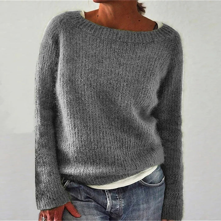 Sage | Women’s Chunky Knit Boat Neck Pullover Sweater