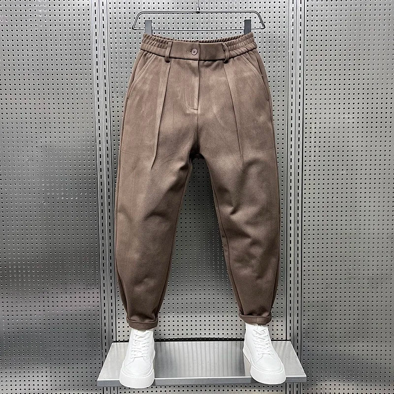 Lucas | Men's Tailored Double-Pleat Tapered Trousers