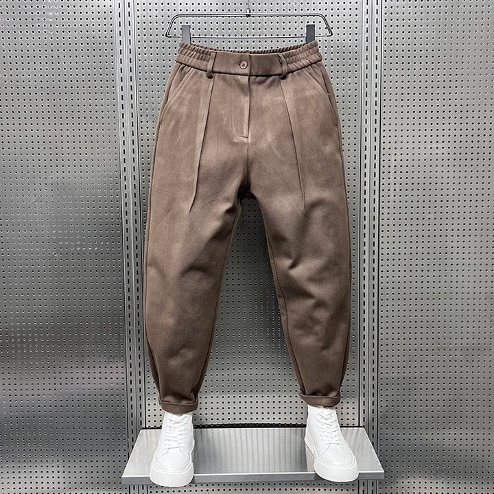 Lucas | Men's Tailored Double-Pleat Tapered Trousers