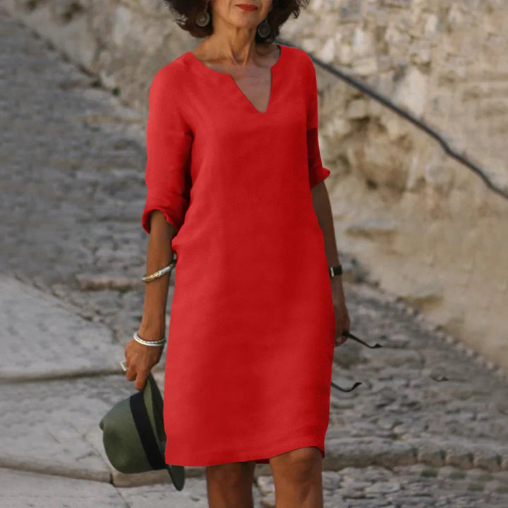 Piper | Women's Casual V-neck Half-Sleeve Shift Dress