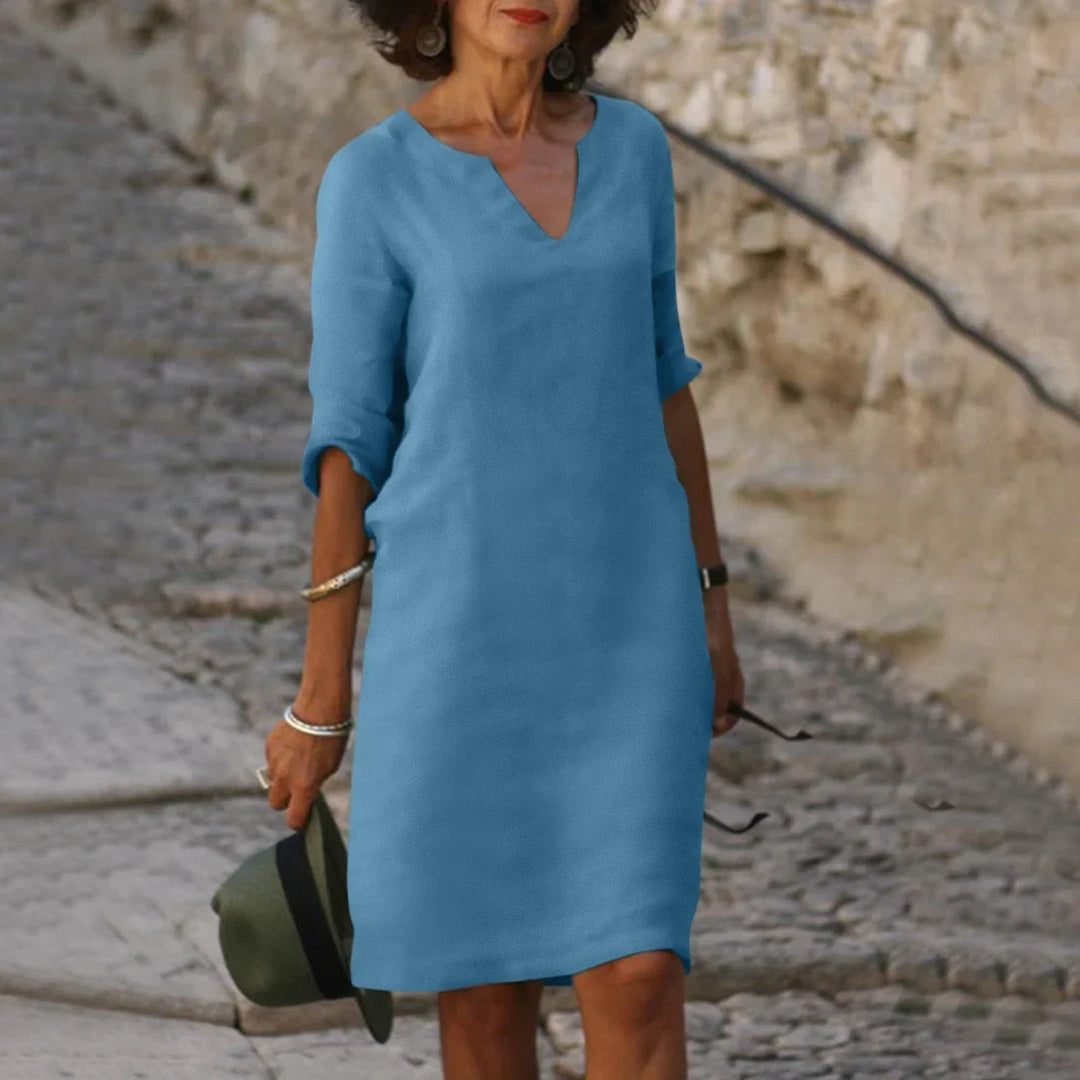 Piper | Women's Casual V-neck Half-Sleeve Shift Dress